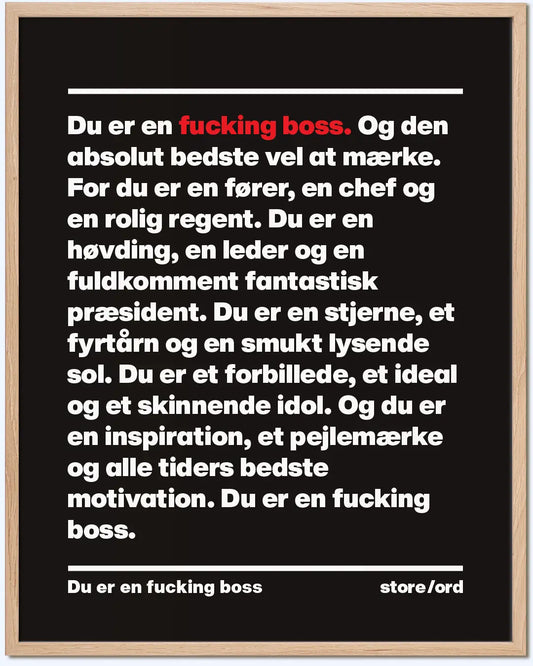 Du er en fucking boss