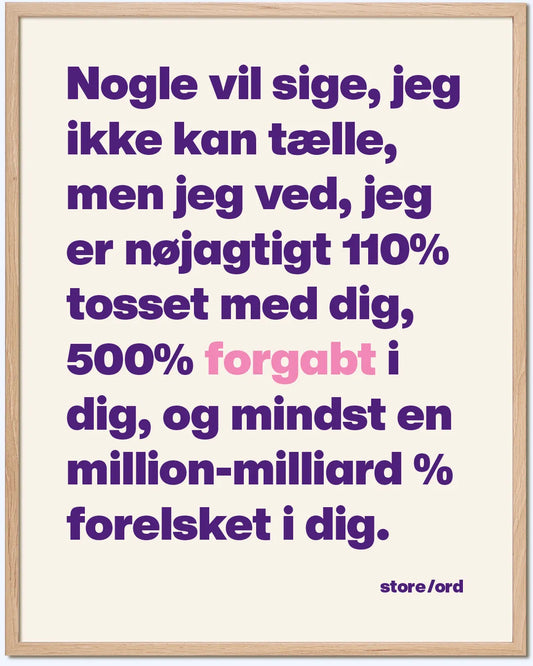 Jeg er en million-milliard % forelsket